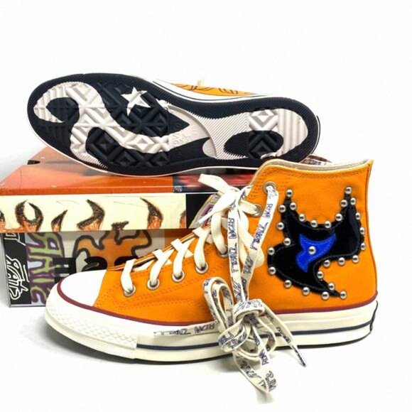 Converse x Come Tees Chuck 70 Shoes Orange Canvas A01762C High Sneakers Women - Picture 7 of 12